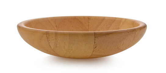 wood bowl on white background