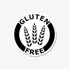 Gluten free circle stamp sticker isolated on gray background