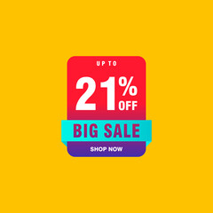 21 discount, Sales Vector badges for Labels, , Stickers, Banners, Tags, Web Stickers, New offer. Discount origami sign banner