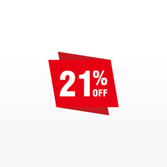 21 discount, Sales Vector badges for Labels, , Stickers, Banners, Tags, Web Stickers, New offer. Discount origami sign banner