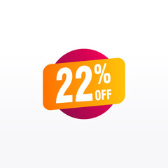 22 discount, Sales Vector badges for Labels, , Stickers, Banners, Tags, Web Stickers, New offer. Discount origami sign banner
