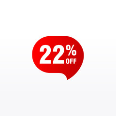 22 discount, Sales Vector badges for Labels, , Stickers, Banners, Tags, Web Stickers, New offer. Discount origami sign banner