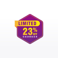 23 discount, Sales Vector badges for Labels, , Stickers, Banners, Tags, Web Stickers, New offer. Discount origami sign banner