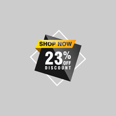23 discount, Sales Vector badges for Labels, , Stickers, Banners, Tags, Web Stickers, New offer. Discount origami sign banner
