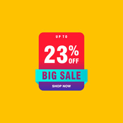 23 discount, Sales Vector badges for Labels, , Stickers, Banners, Tags, Web Stickers, New offer. Discount origami sign banner