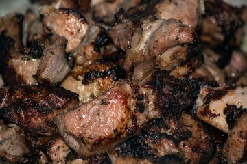 Shish kebab closeup. Photo for the menu