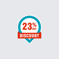 23 discount, Sales Vector badges for Labels, , Stickers, Banners, Tags, Web Stickers, New offer. Discount origami sign banner