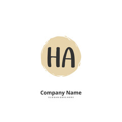 H A HA Initial handwriting and signature logo design with circle. Beautiful design handwritten logo for fashion, team, wedding, luxury logo.