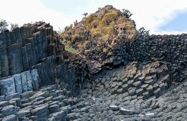The Sea Cliff of Stone Plates in Phu Yen, Vietnam.