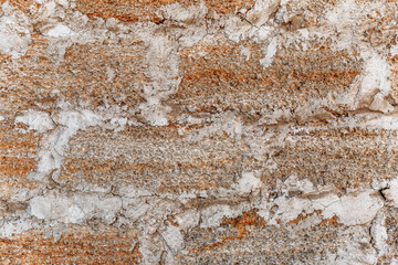 Rough texture of a brick wall made of shells, appearance. Textured