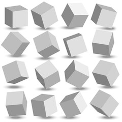 3d modeling white cubes. White cubes. Vector