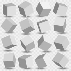 Obraz premium 3d modeling white cubes. White cubes. Vector
