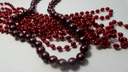 Beads jewelry on a white background 
