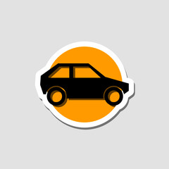 Car Sticker Icon isolated on gray background