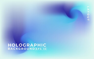 Abstract blur gradient holographic background with trend pastel blue, orange, red, violet and black colors for design concepts, wallpapers, web, presentations and prints. Vector illustration.