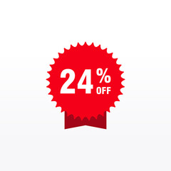 24 discount, Sales Vector badges for Labels, , Stickers, Banners, Tags, Web Stickers, New offer. Discount origami sign banner