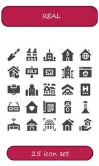 Modern Simple Set of real Vector filled Icons