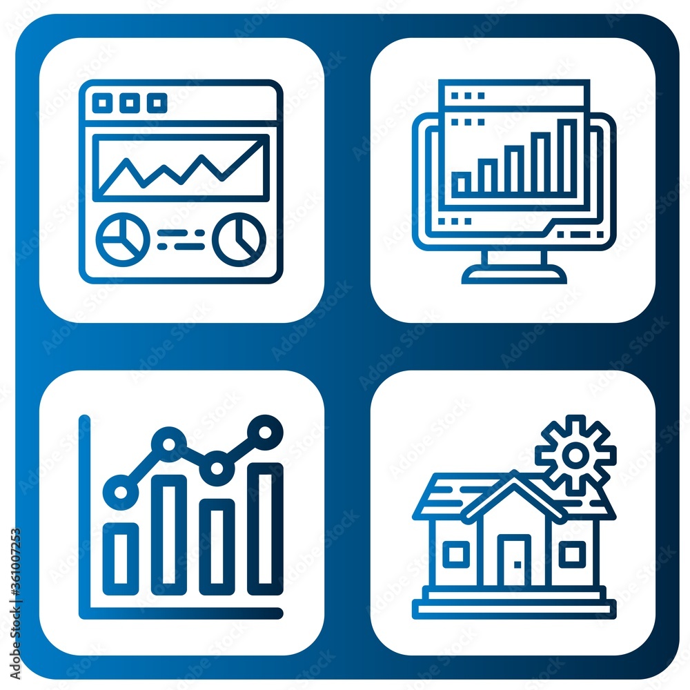 Poster progress simple icons set