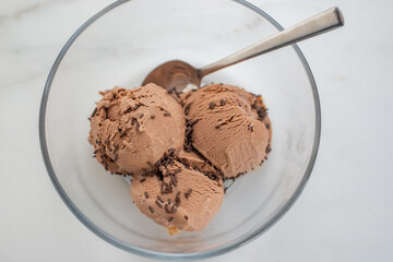 sweet home made dark chocolate ice cream