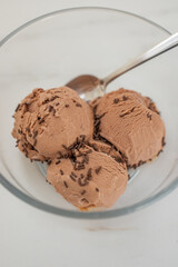 sweet home made dark chocolate ice cream