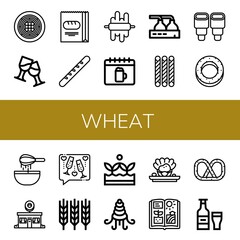 wheat simple icons set