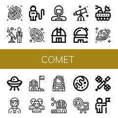 Set of comet icons