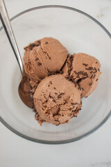 sweet home made dark chocolate ice cream