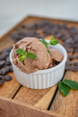 sweet home made dark chocolate ice cream