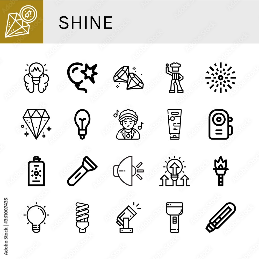 Canvas Prints set of shine icons