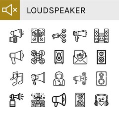 loudspeaker simple icons set