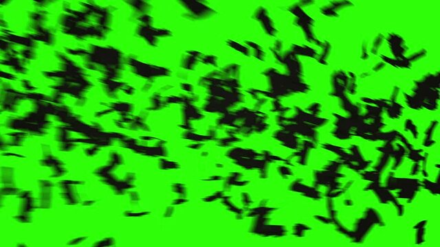 flock of bats. flock of birds. mystical halloween concept. green screen footage