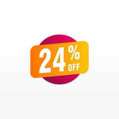 24 discount, Sales Vector badges for Labels, , Stickers, Banners, Tags, Web Stickers, New offer. Discount origami sign banner