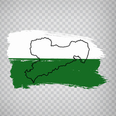 Flag of  Saxony from brush strokes. Germany. High quality map and flag Saxony for your web site design, logo, app  on transparent background.  EPS10.