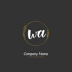 W A WA Initial handwriting and signature logo design with circle. Beautiful design handwritten logo for fashion, team, wedding, luxury logo.