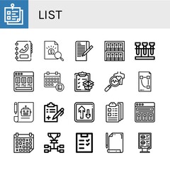 list simple icons set