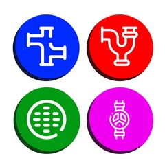 piping simple icons set