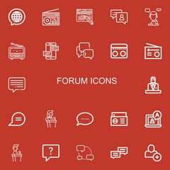 Editable 22 forum icons for web and mobile