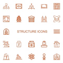 Editable 22 structure icons for web and mobile
