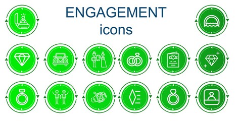 Editable 14 engagement icons for web and mobile