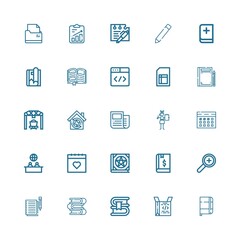 Editable 25 page icons for web and mobile