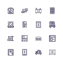 Editable 16 shelf icons for web and mobile