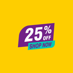 25 discount, Sales Vector badges for Labels, , Stickers, Banners, Tags, Web Stickers, New offer. Discount origami sign banner