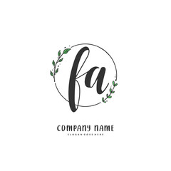 F A FA Initial handwriting and signature logo design with circle. Beautiful design handwritten logo for fashion, team, wedding, luxury logo.