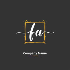 F A FA Initial handwriting and signature logo design with circle. Beautiful design handwritten logo for fashion, team, wedding, luxury logo.