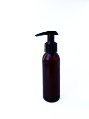 Cosmetic bottle containers in black on a white background with a blank label for the brand layout on a white background. Space for text.
