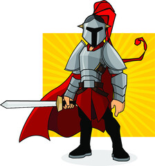 Fototapeta premium Medieval Knights Vector Illustration