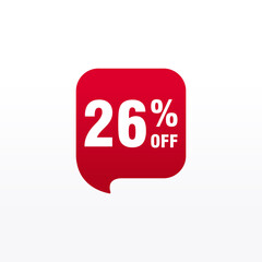 26 discount, Sales Vector badges for Labels, , Stickers, Banners, Tags, Web Stickers, New offer. Discount origami sign banner