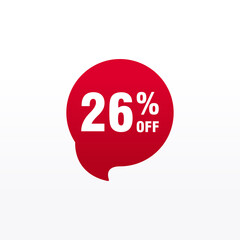 26 discount, Sales Vector badges for Labels, , Stickers, Banners, Tags, Web Stickers, New offer. Discount origami sign banner