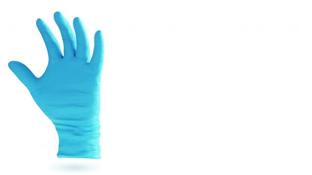 3D Animation. Coronavirus latex gloves 3D medical animation. Loop Animation