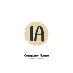 I A IA Initial handwriting and signature logo design with circle. Beautiful design handwritten logo for fashion, team, wedding, luxury logo.